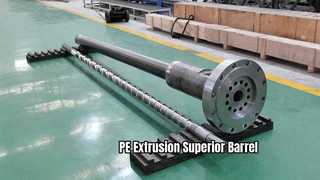 Single screw and barrel for PE