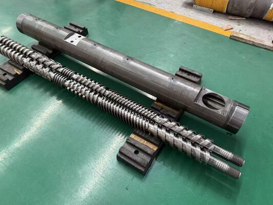 Parallel Twin Screw and Barrel 45mm-220mm with Ra 0.4μm-0.6μm Surface Roughness